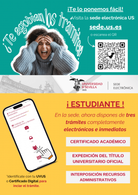 Cartel promocional procedimientos electrónicos de estudiantes en sede electrónica